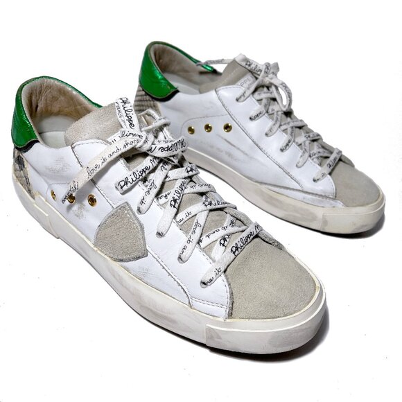 Philippe Model Distressed Leather Sneakers - Picture 1 of 16